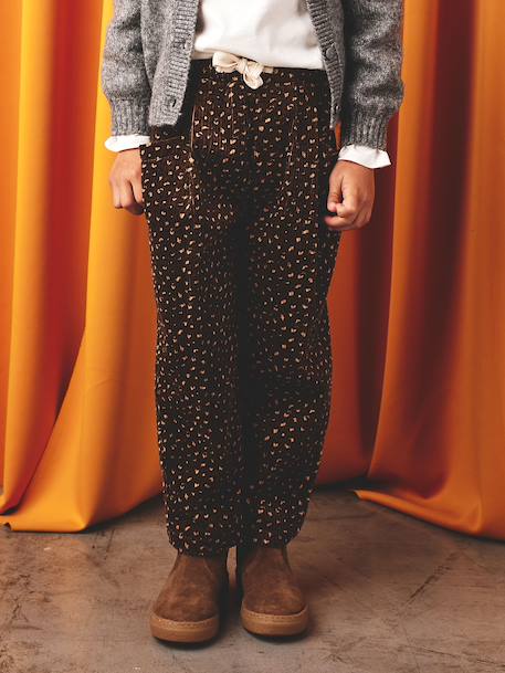 Fille-Pantalon-Pantalon fille velours forme loose 