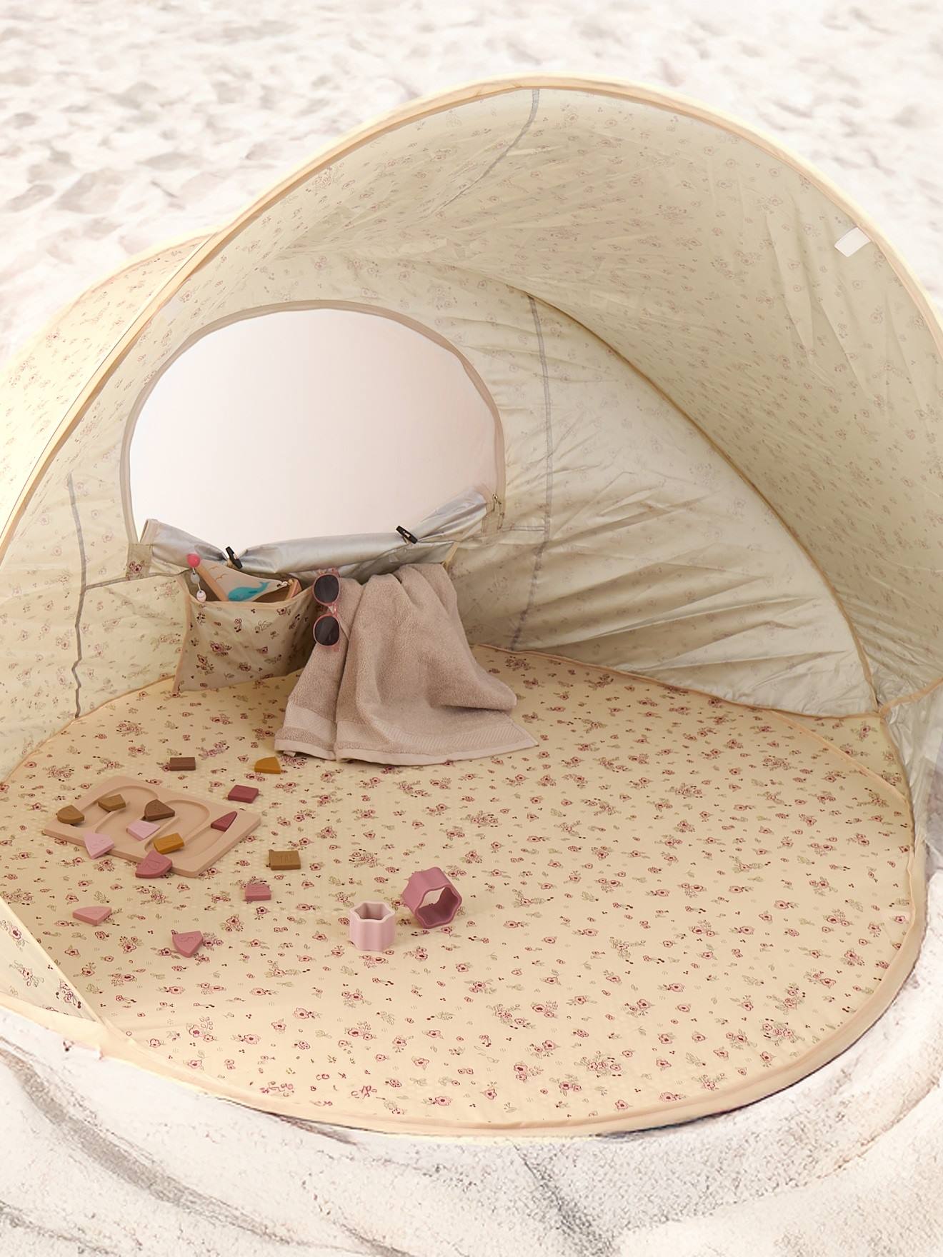 Tente Anti-uv Protection 40+, Tente Plage Vintage Flowers (Bieco) - Image 2