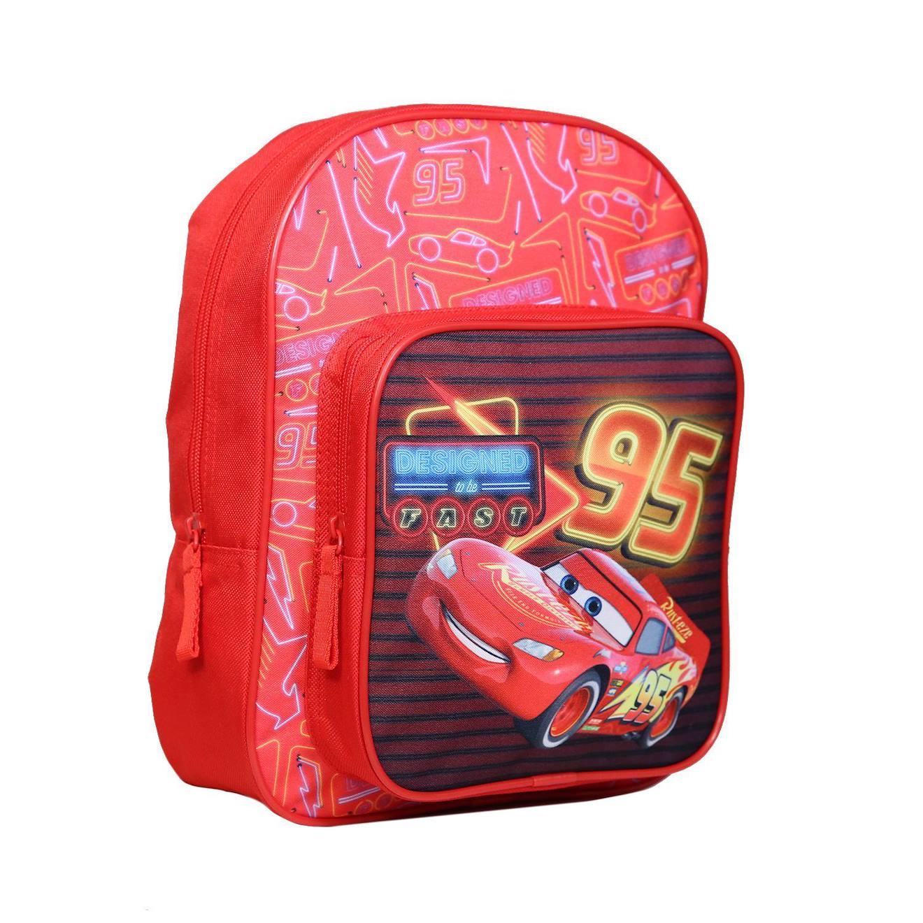 Sac À Dos Avec Poche Disney Cars Voiture Flash Mcqueen Rouge