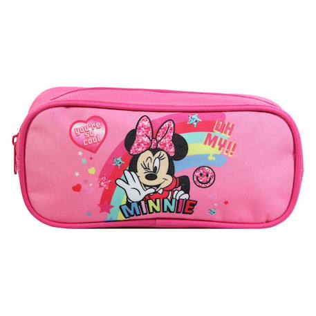 Trousse scolaire rectangulaire disney minnie  arc en ciel  - vertbaudet enfant