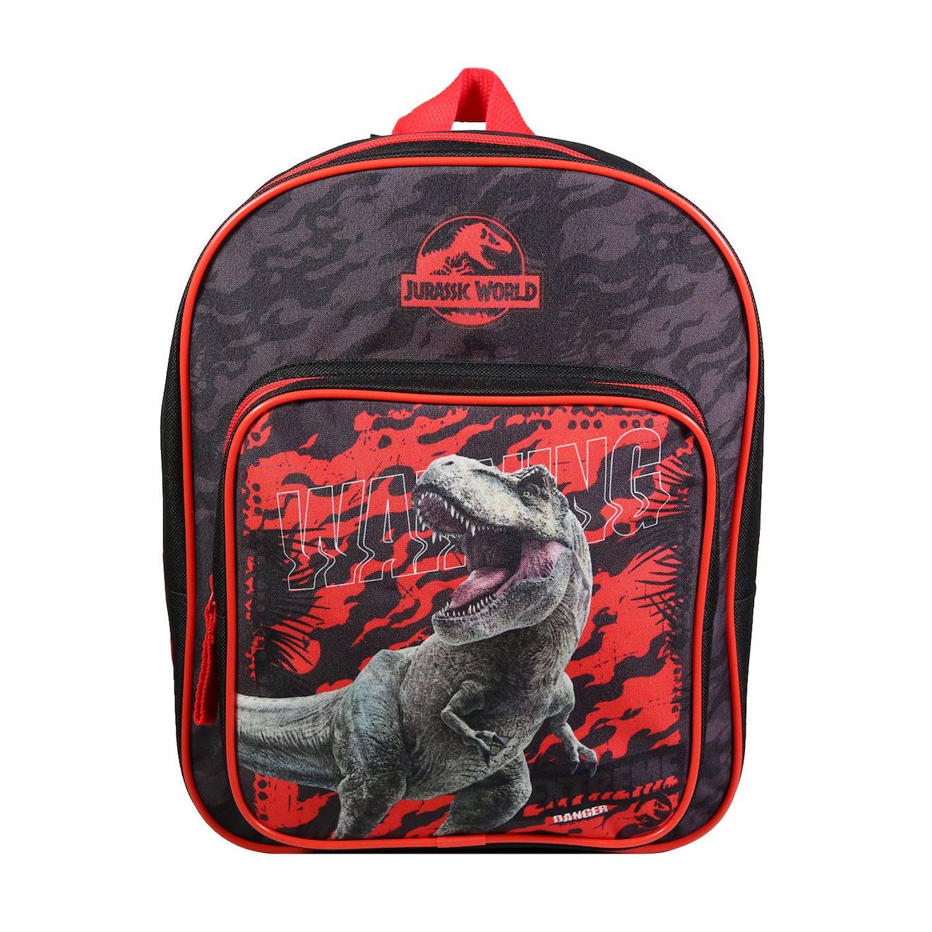 Sac À Dos Avec Poche Maternelle Jurassic World Dinosaure Noir
