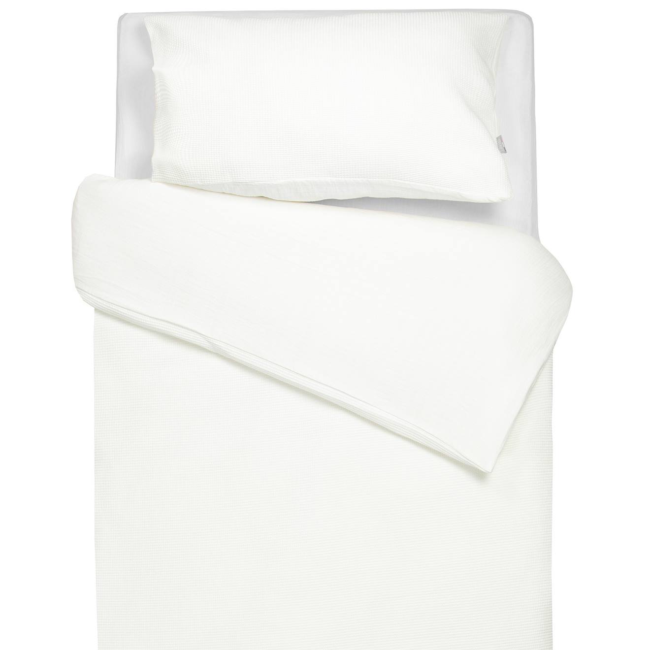 Parure De Lit Réversible Gaze De Coton & Nid D'abeille Écru