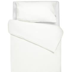Linge de maison et décoration-Parure de lit réversible gaze de coton & nid d'abeille