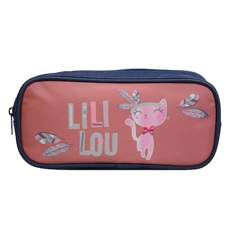 Trousse scolaire rectangulaire lili lou chat  - vertbaudet enfant