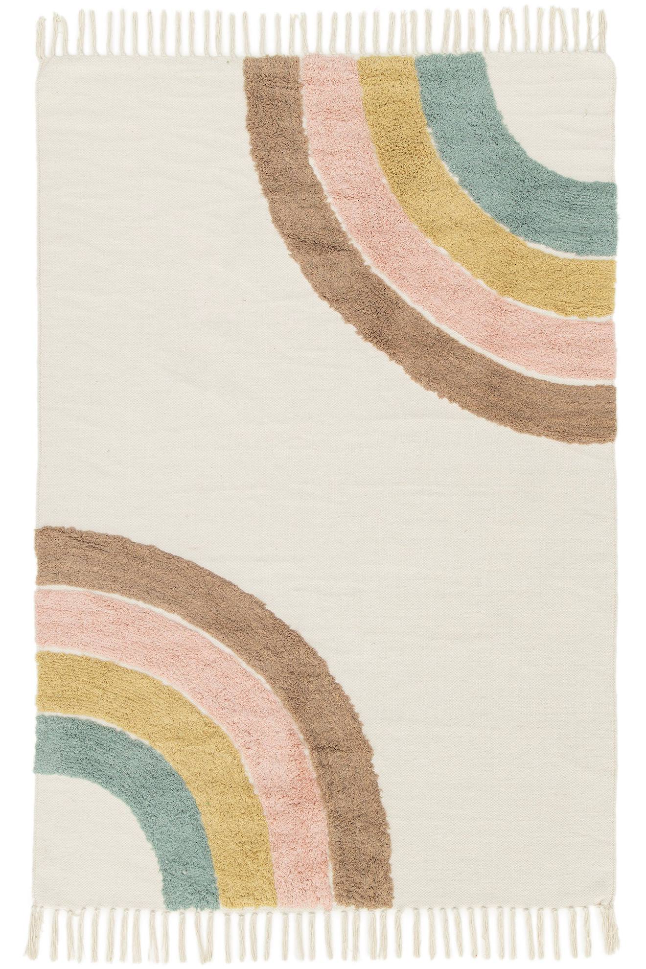 Tapis Enfant En Coton Rainbow Multicolore