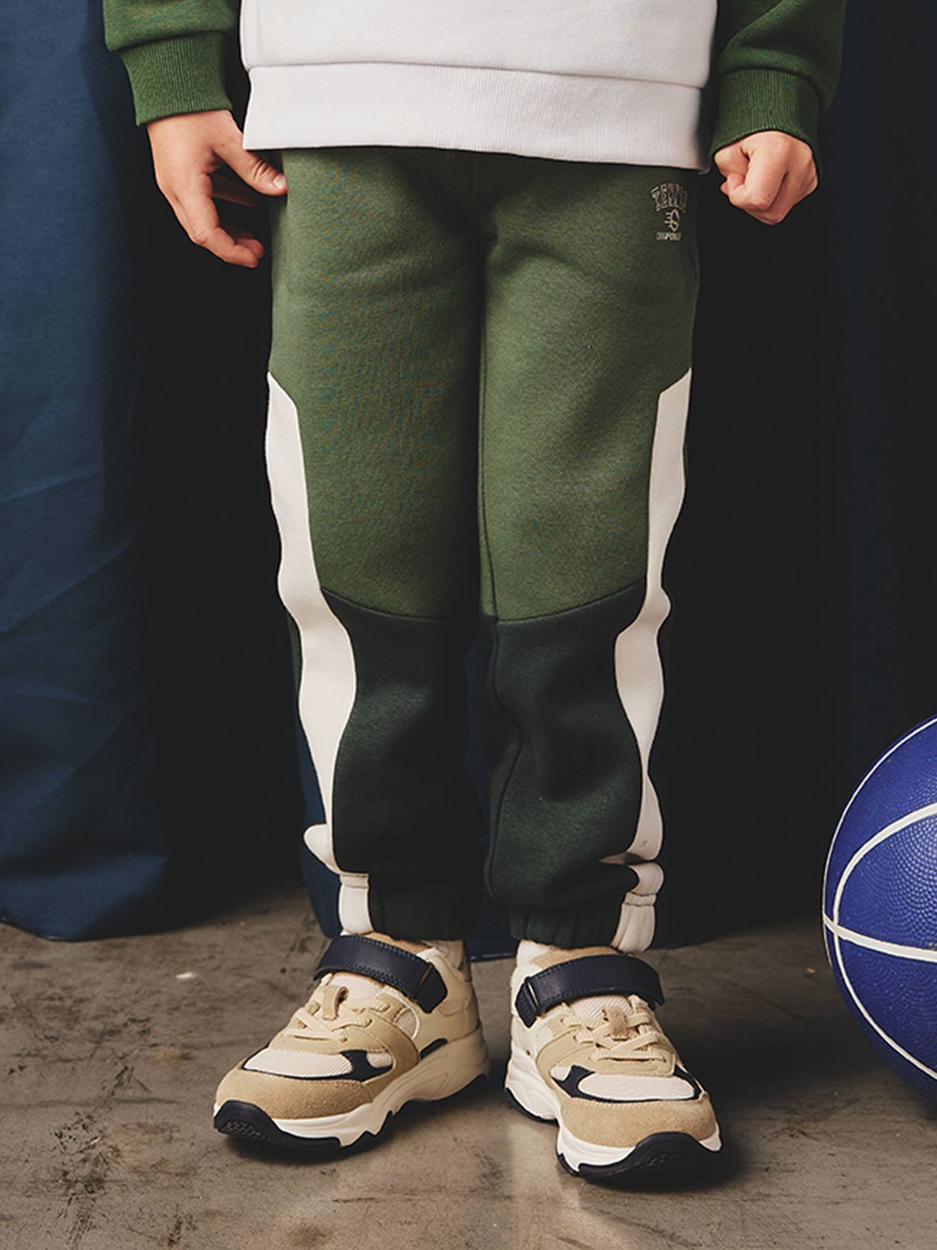 Pantalon de Jogging Color Block Garçon vert sapin