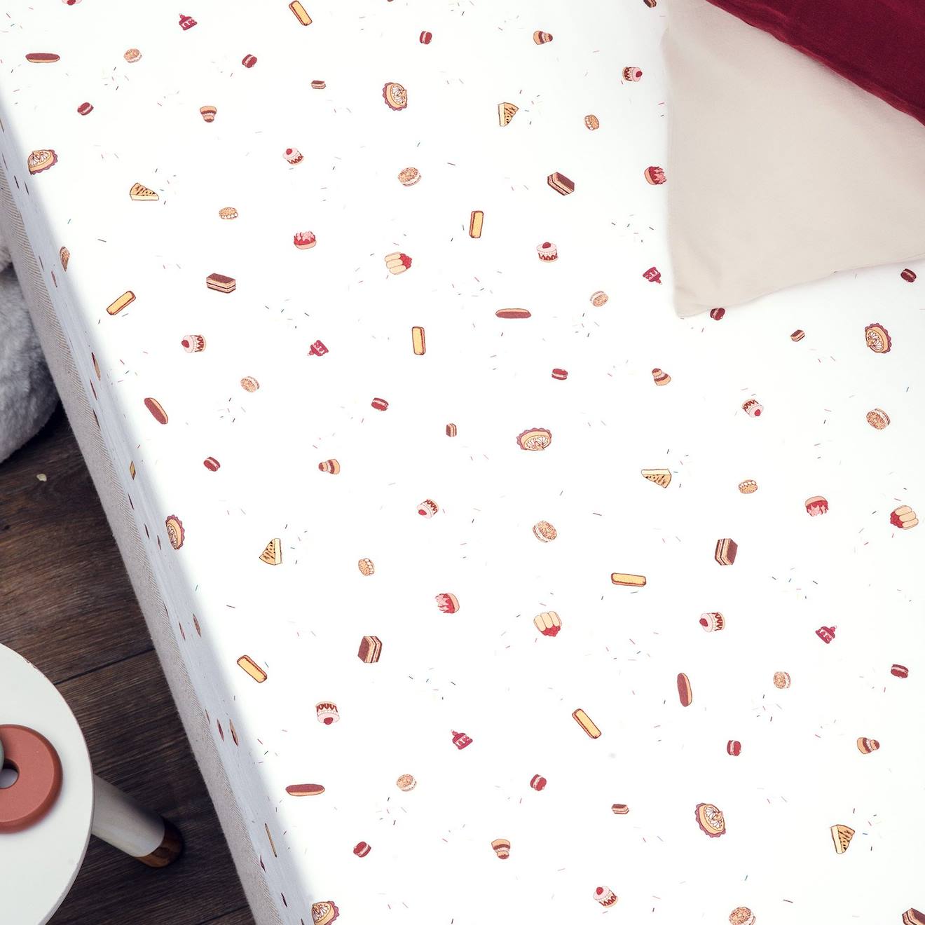 Drap Housse Coton Bio Gourmandises 1 Personne Gourmandises