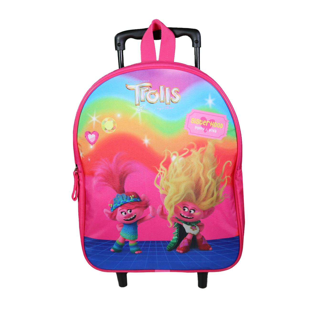 Sac À Dos À Roulettes Maternelle Les Trolls Rose