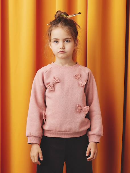 Sweat avec noeuds en relief fille  - vertbaudet enfant