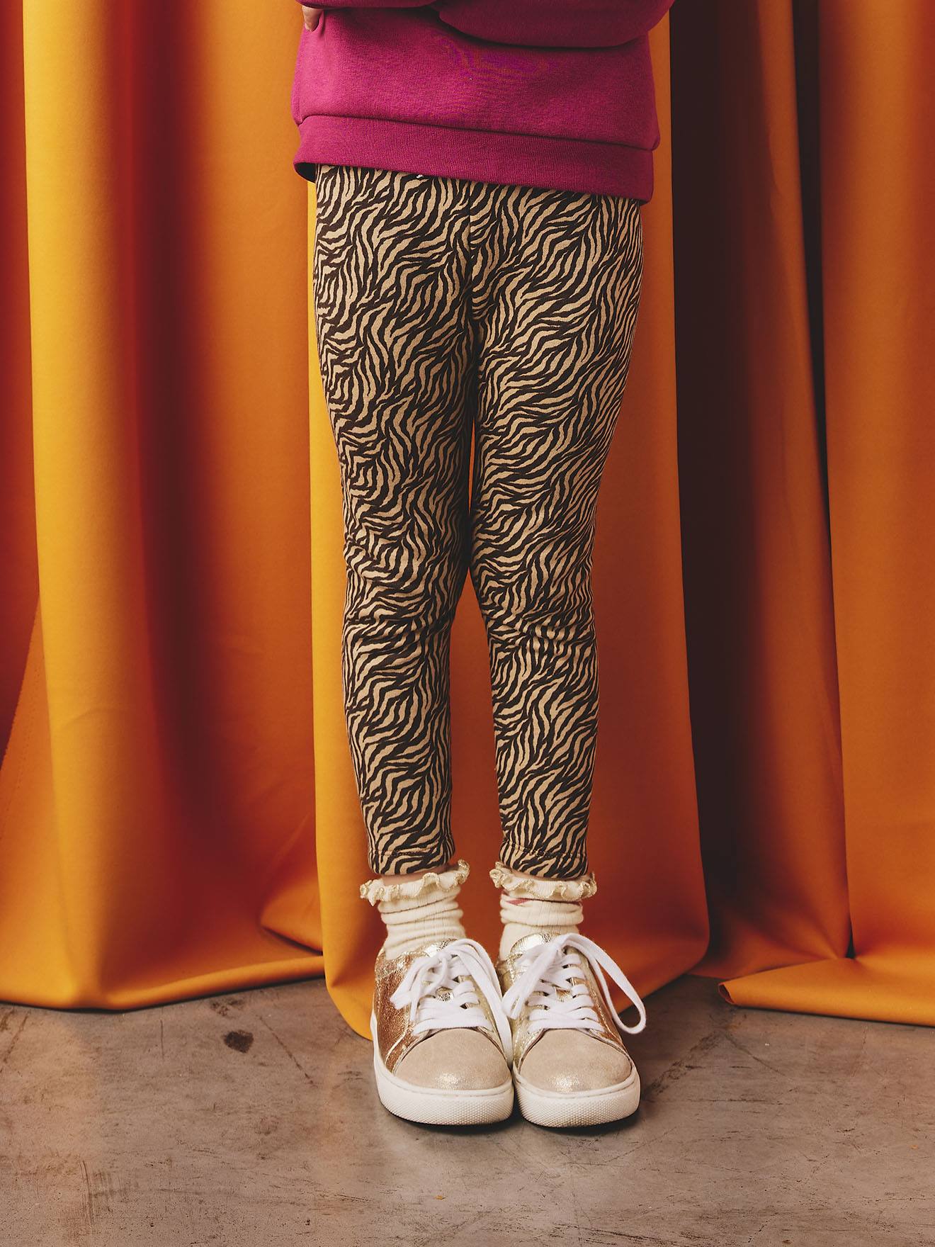 Legging fille doublé maille polaire chocolat