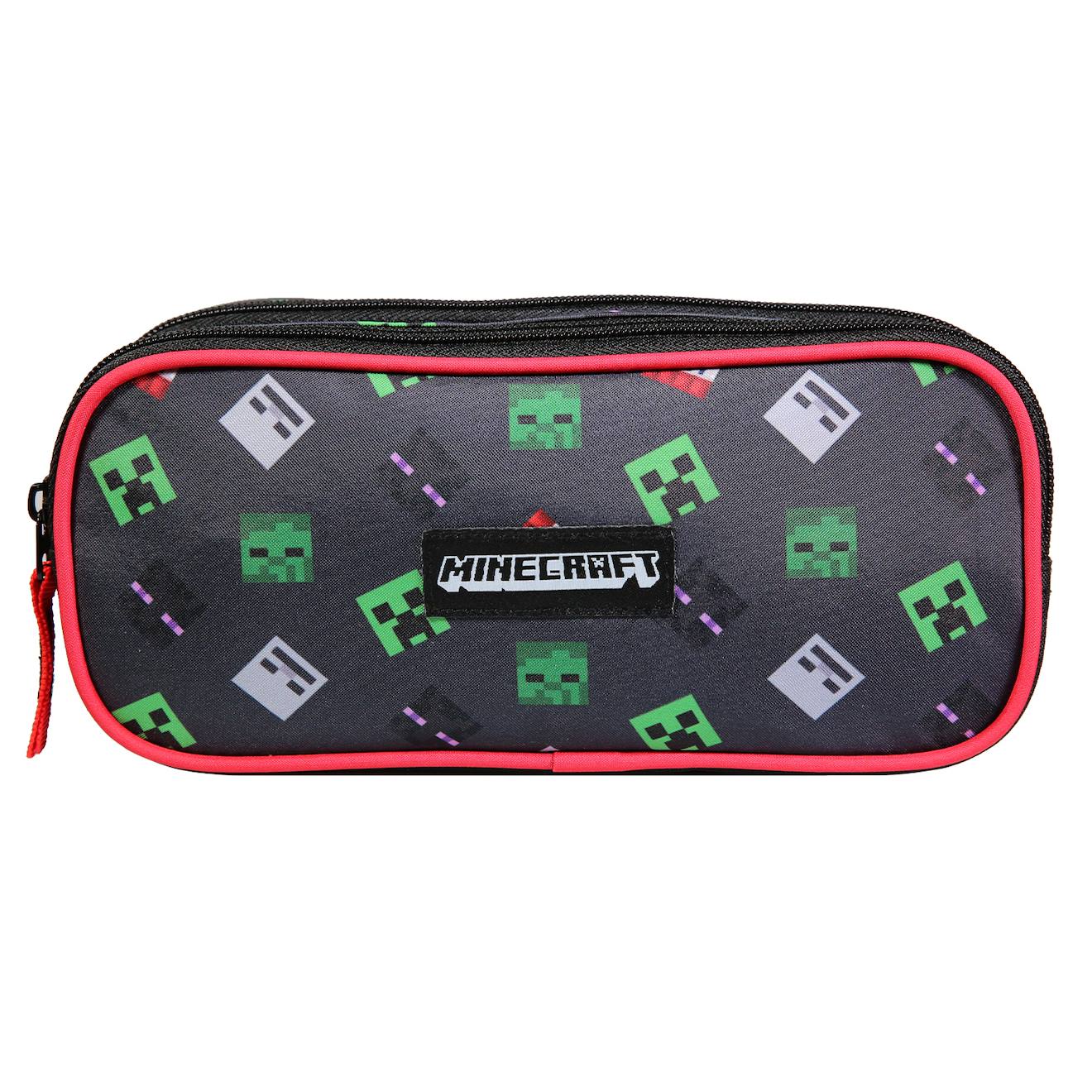 Trousse Scolaire Rectangulaire Minecraft Noir