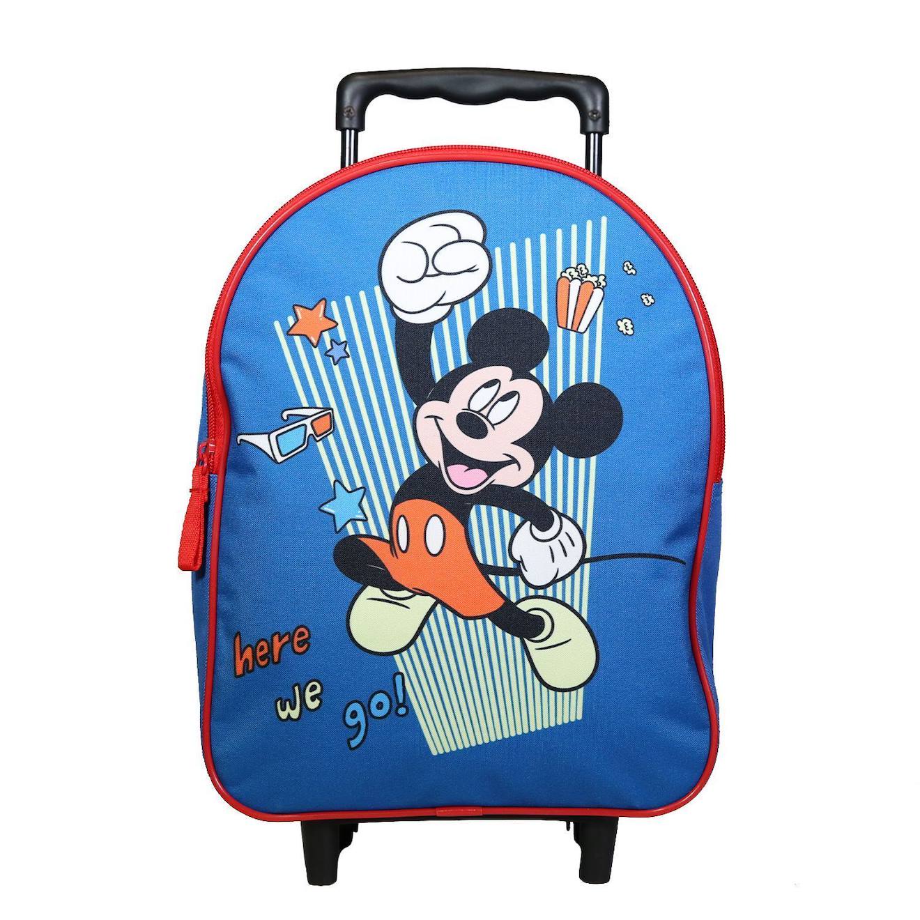 Sac À Dos À Roulettes Maternelle Disney Mickey Bleu