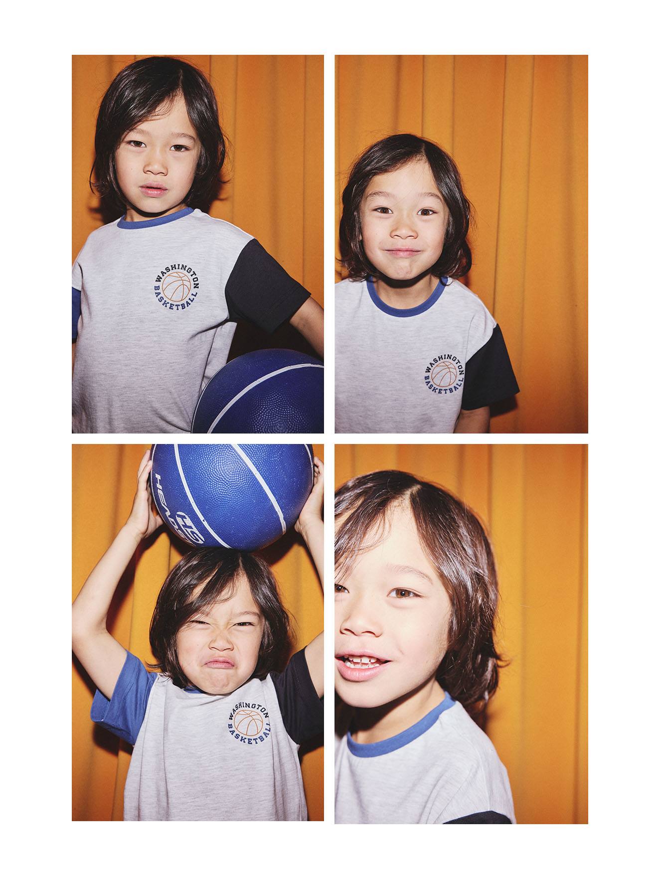 T-shirt manches courtes contrastées garçon gris chiné