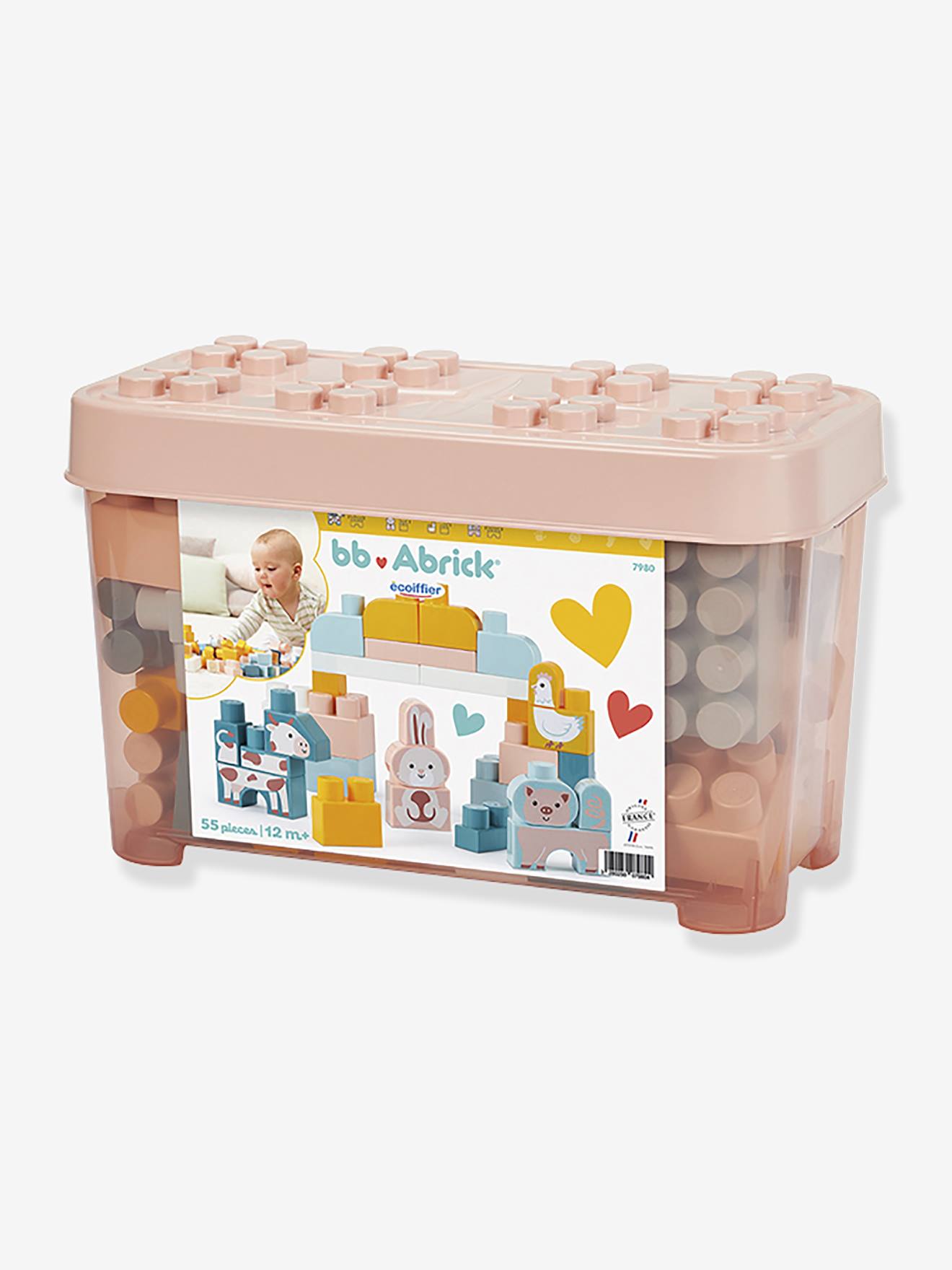 Abrick Baril de briques ferme 55 pces multicolore