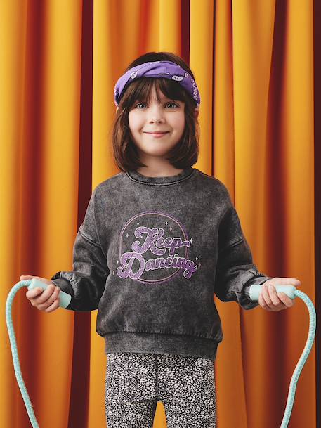 Sweat sport détail glitter fille  - vertbaudet enfant