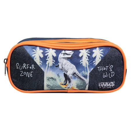 Fille-Trousse scolaire rectangulaire vorax dinosaure
