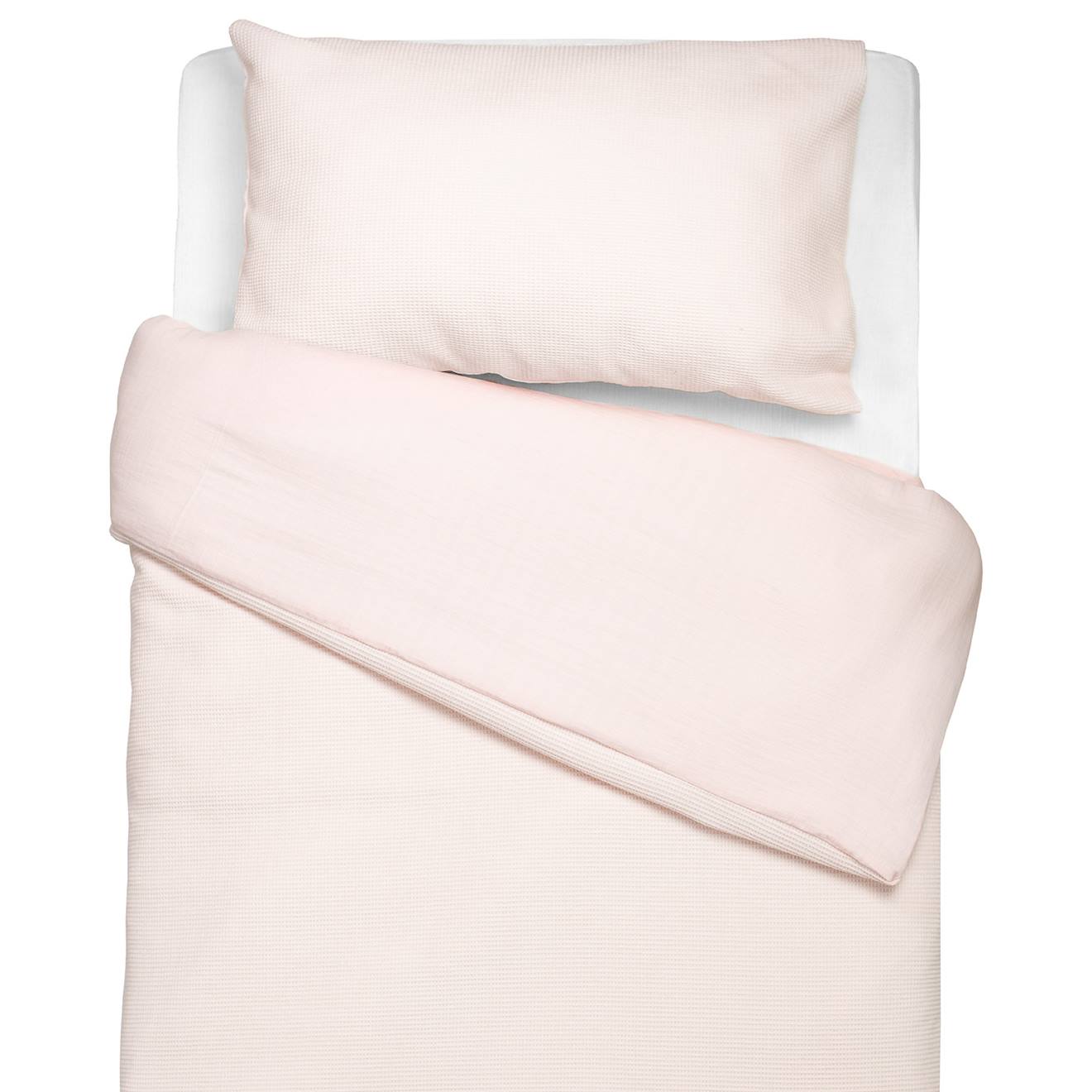 Parure De Lit Réversible Gaze De Coton & Nid D'abeille Rose