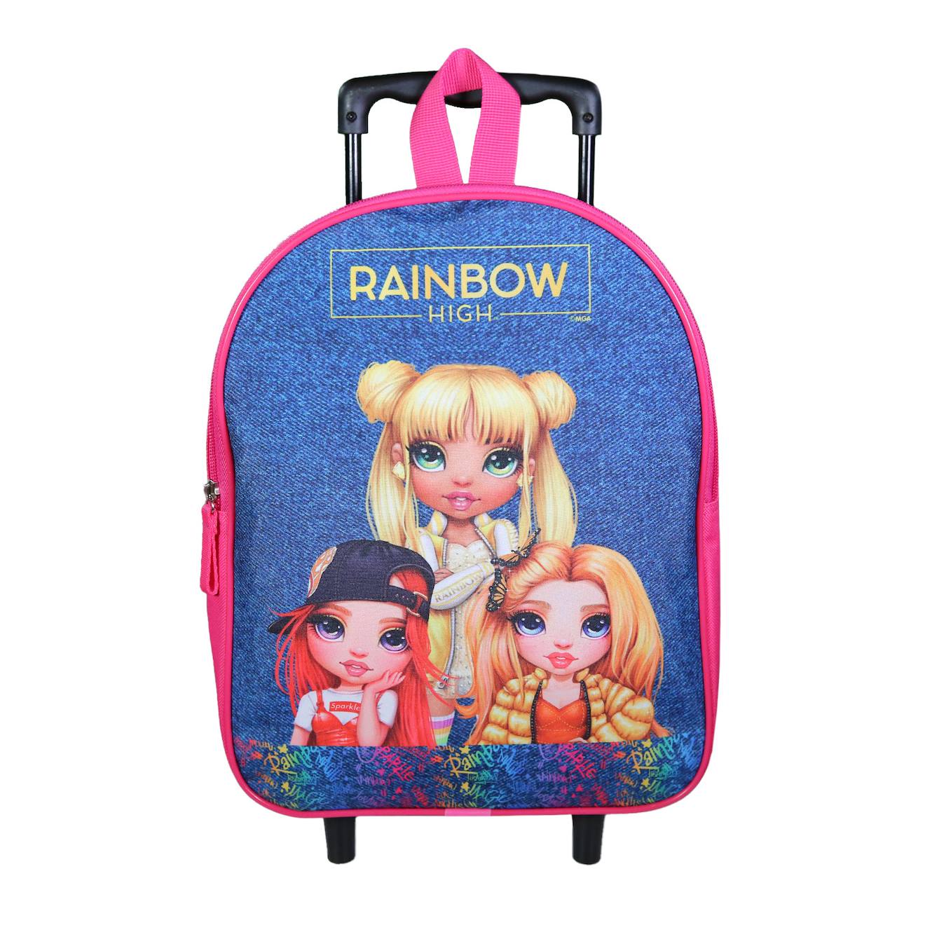 Sac À Dos À Roulettes Maternelle Rainbow High Rose