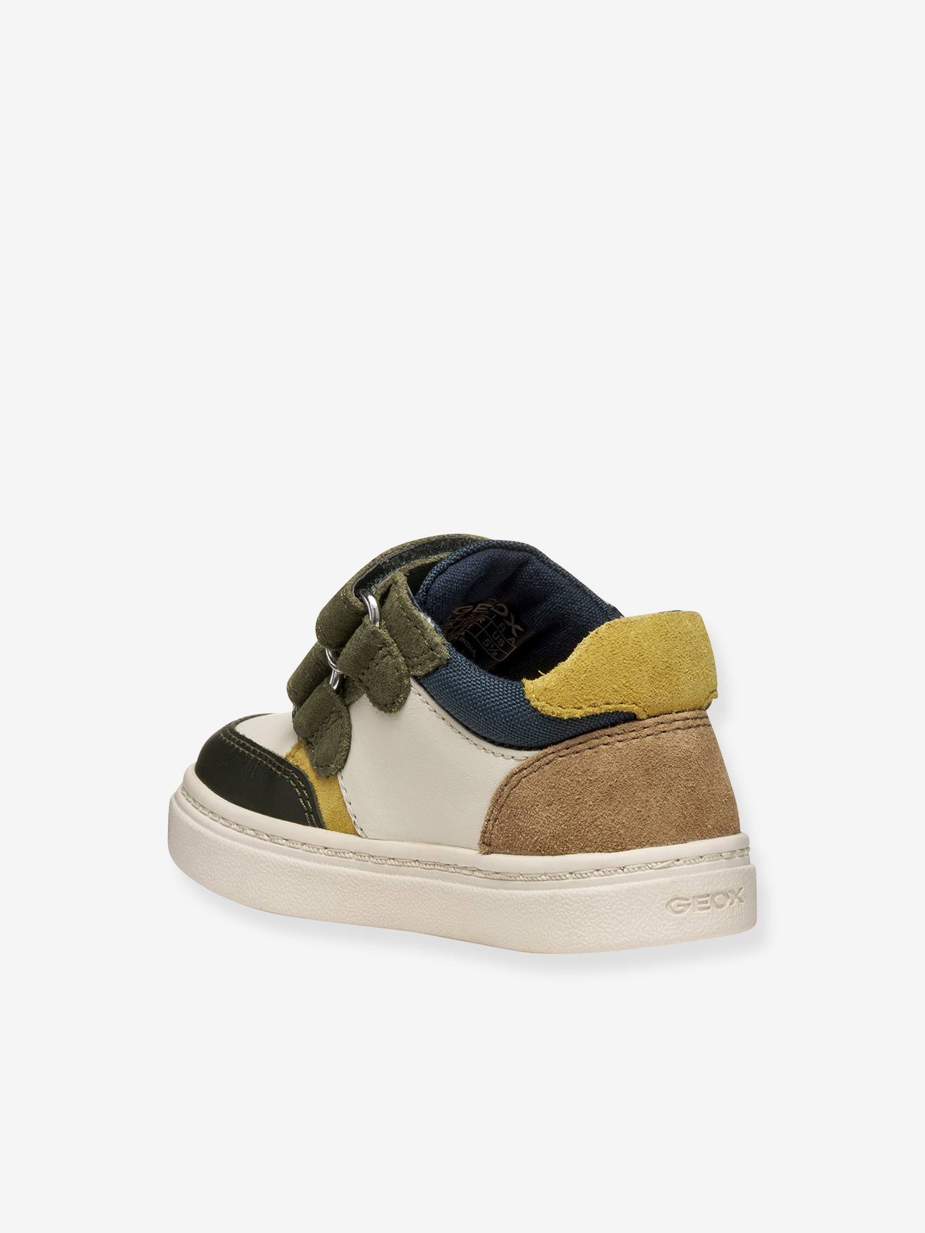 Baskets Geox Garçon Nashik - Chaussures Basses En Cuir Avec Double Scratch