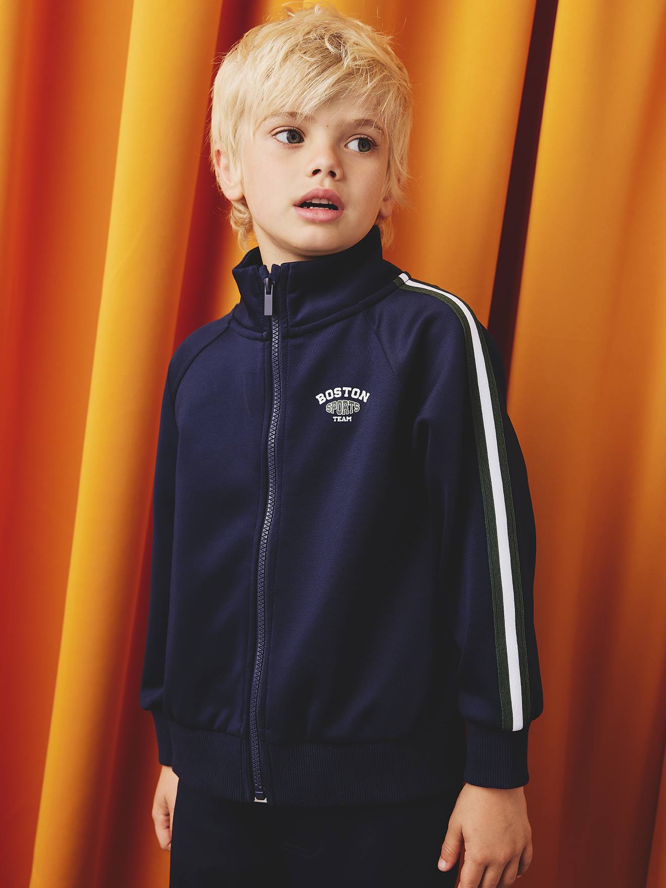 Sweat garon manches longues col montant marine 11 €