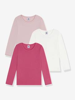 Lot 3 tee-shirts fille en coton manches longues  - vertbaudet enfant
