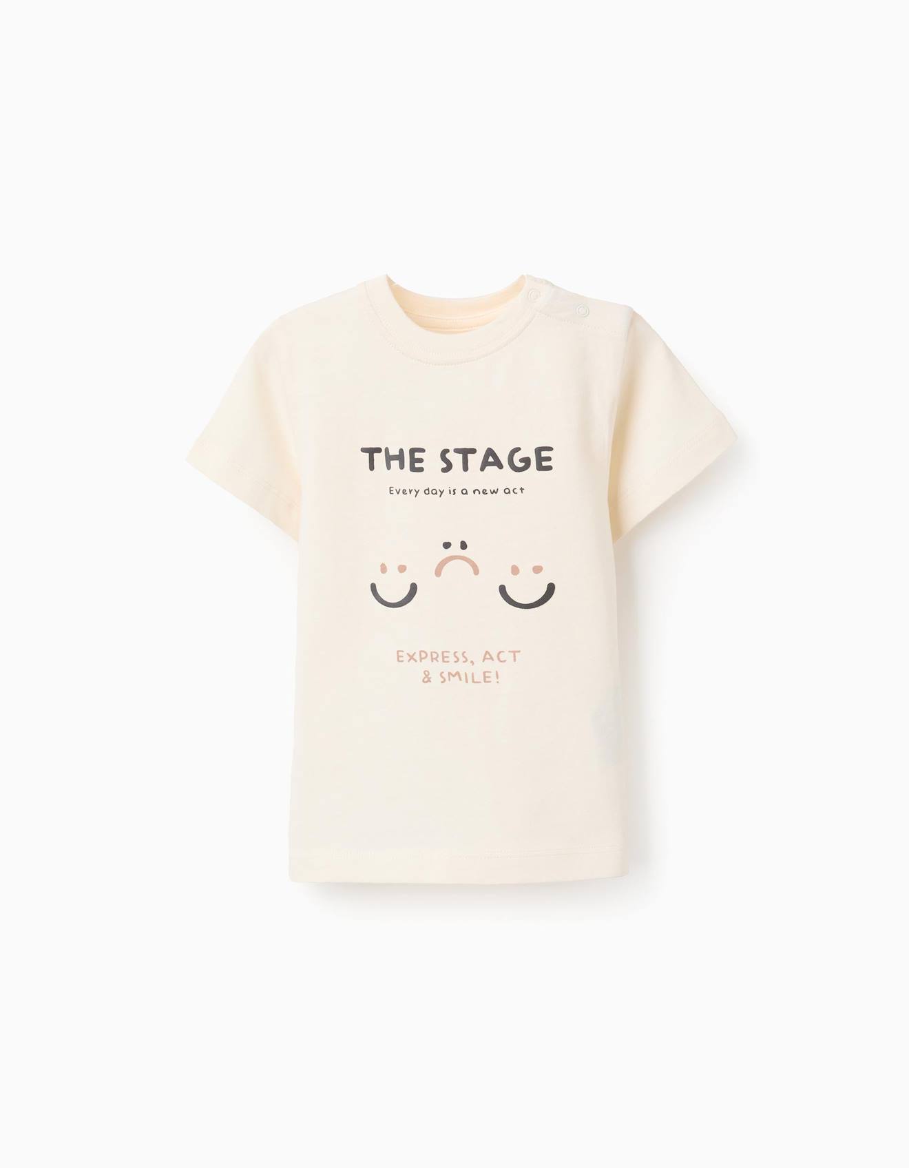 T-shirt En Jersey De Coton Beige Clair