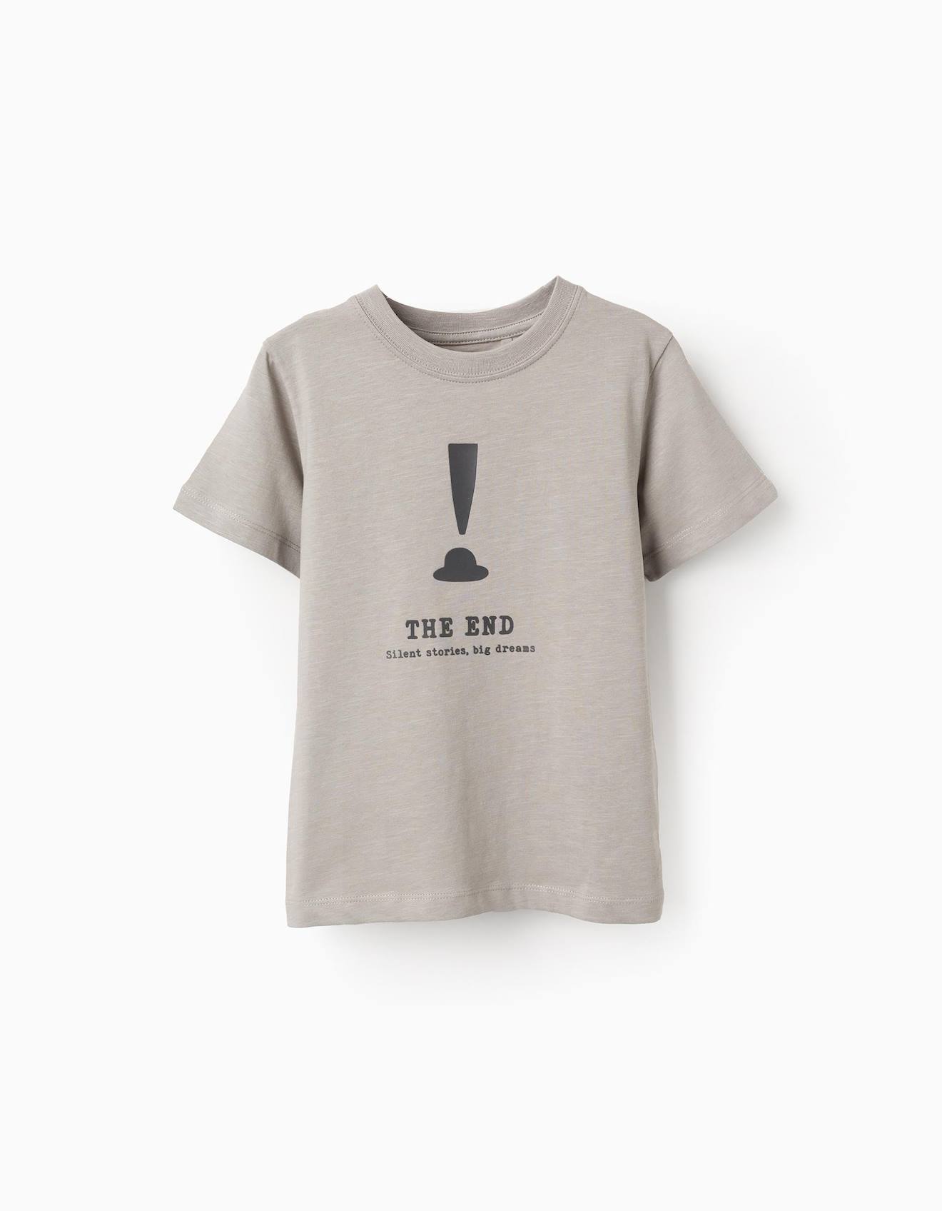 T-shirt En Jersey De Coton Gris