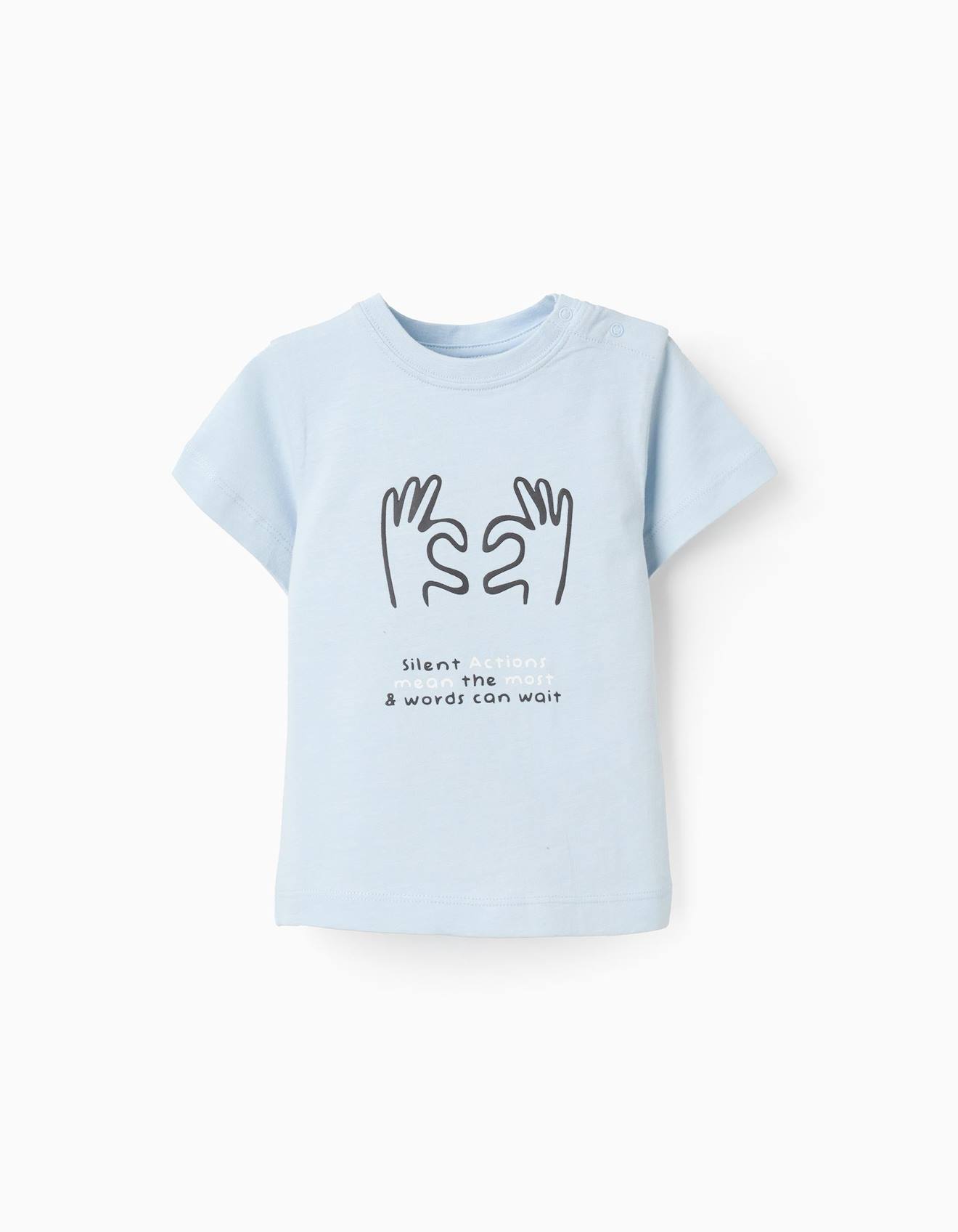 T-shirt En Jersey De Coton Bleu Clair