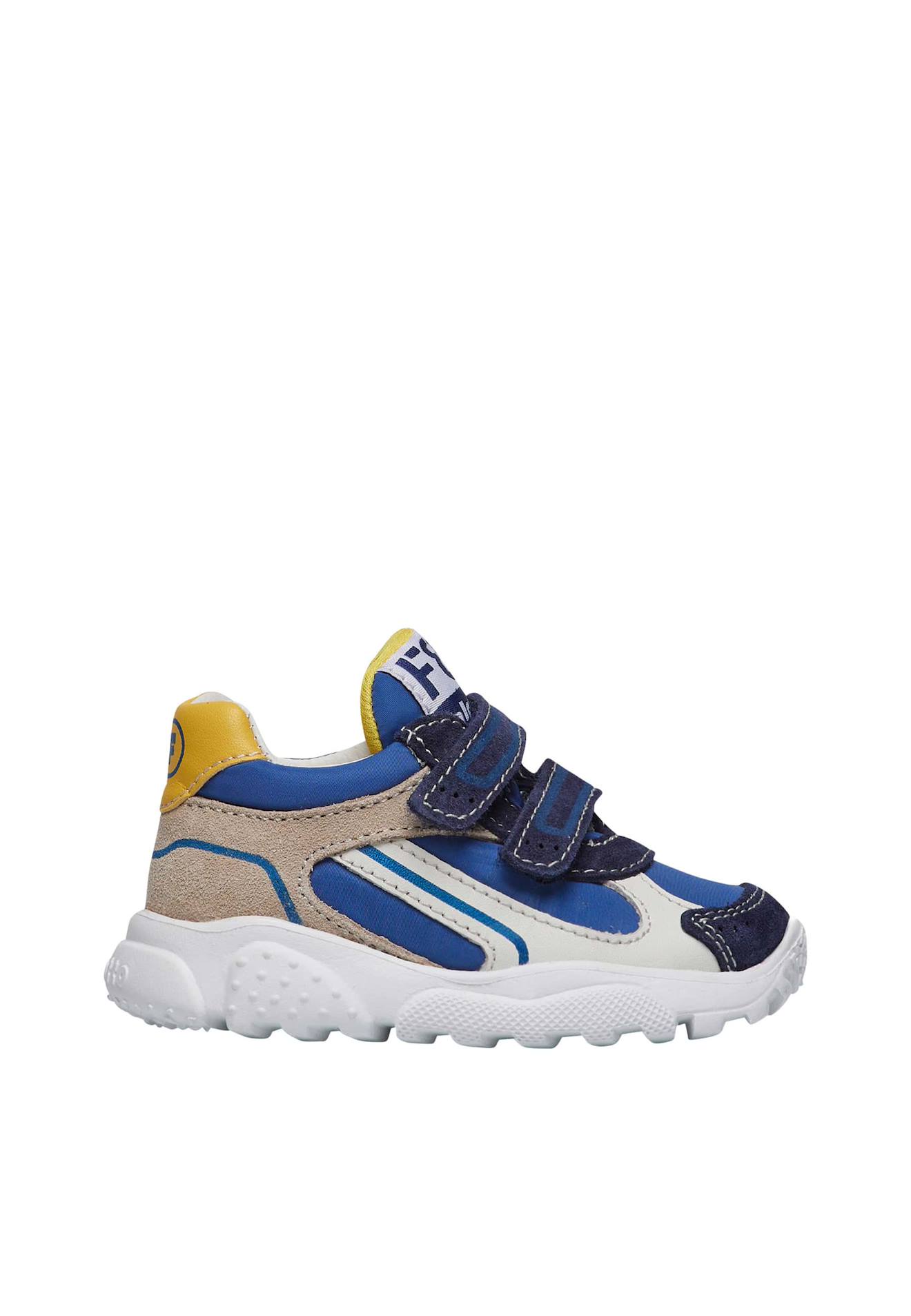 Baskets En Suède Et Tissu Technique Cabbi Vl. Blanc-bleu Clair