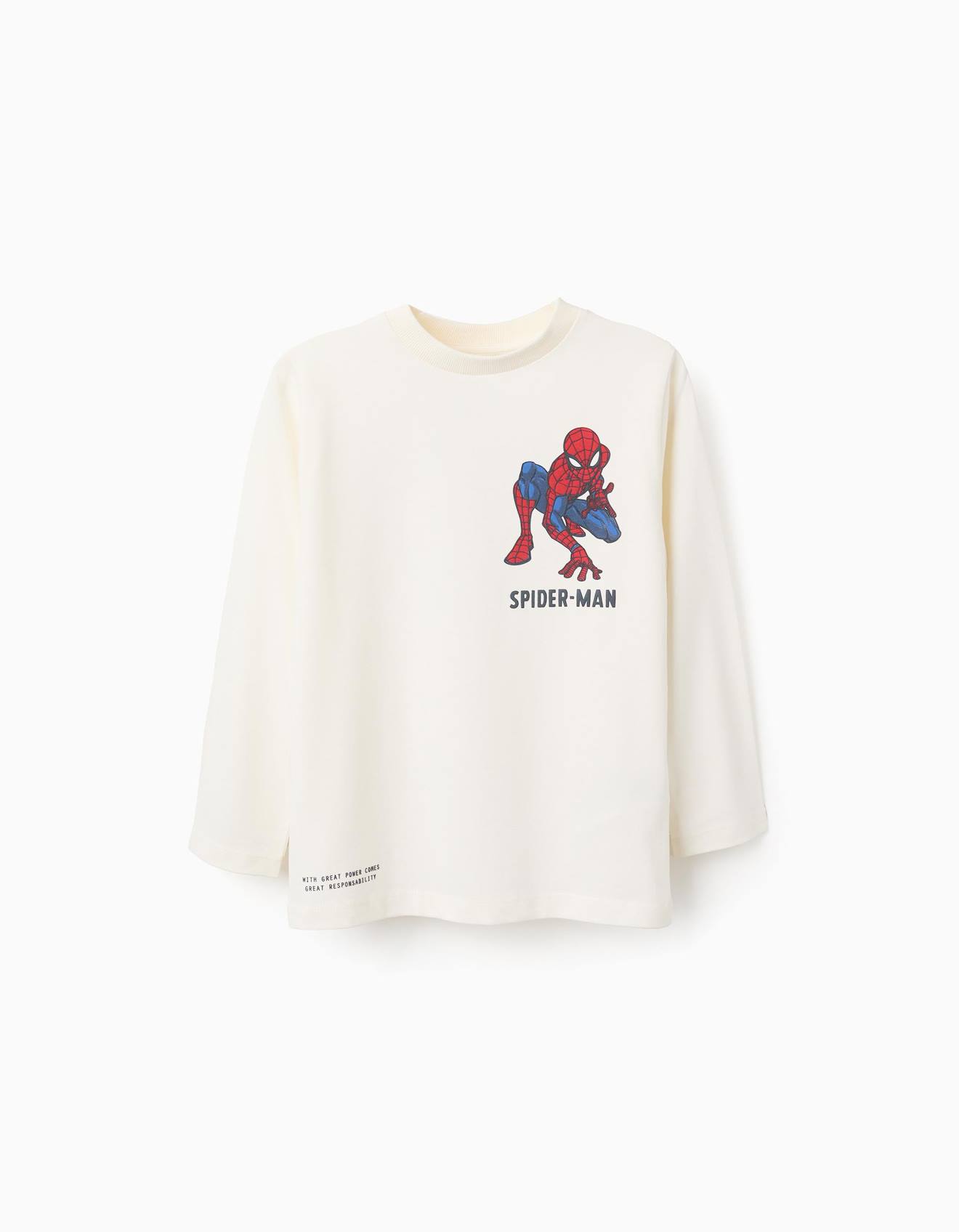T-shirt À Manches Longues Spider-man Beige Clair