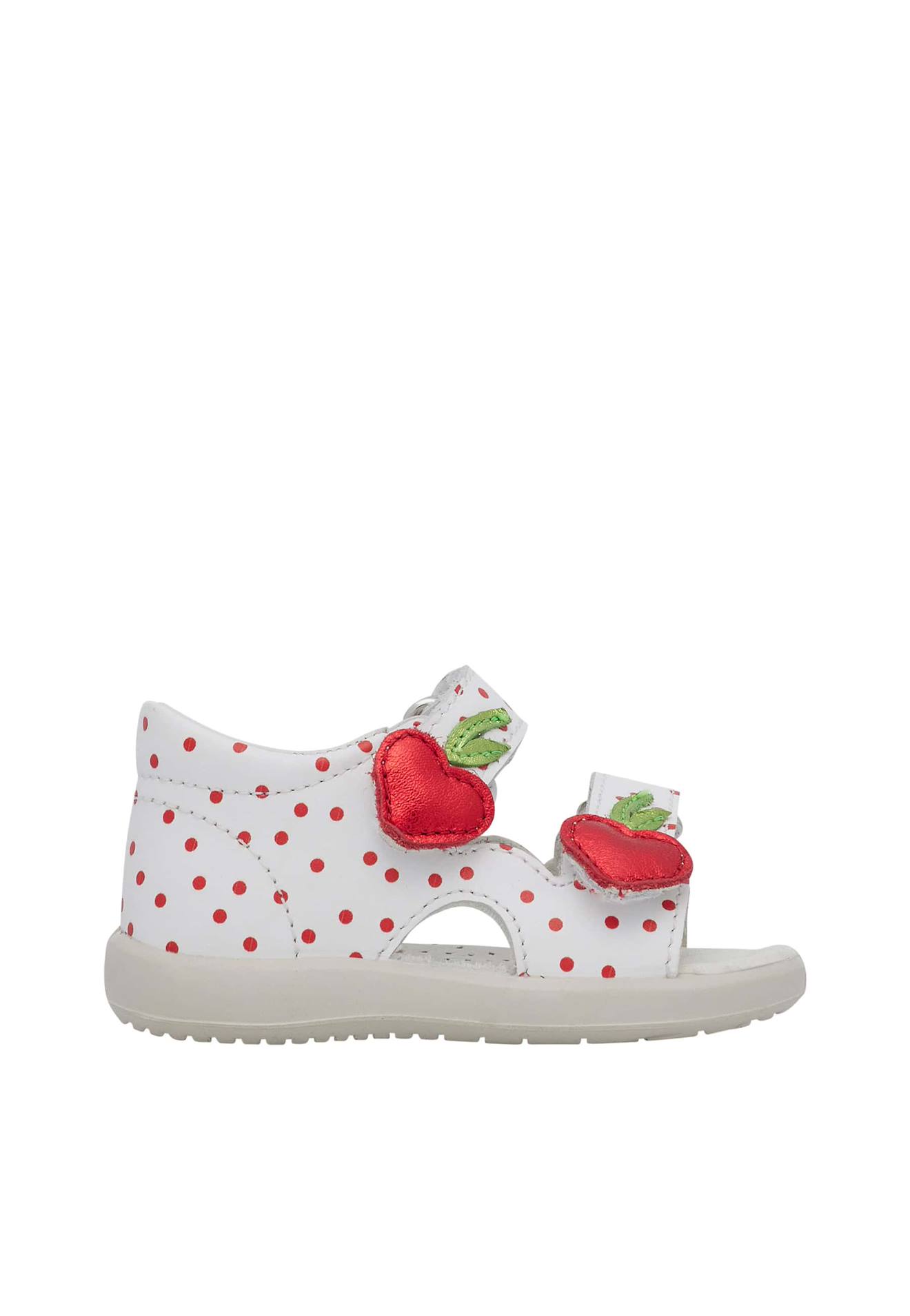 Sandales En Cuir À Scratch Mariss Blanc-rouge