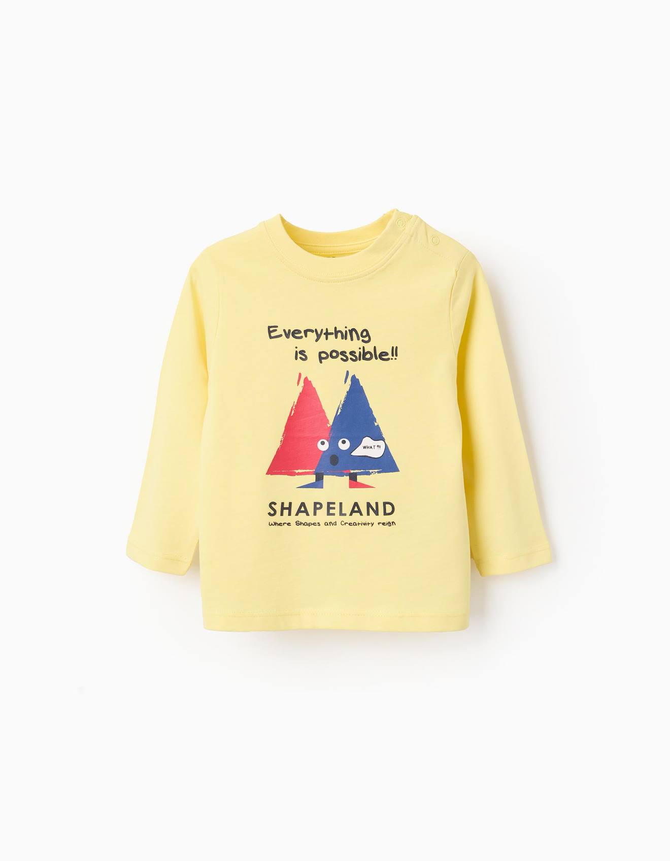 T-shirt À Manches Longues En Coton Jaune