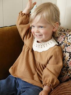 T-shirt bébé en jersey froissé avec col en crochet  - vertbaudet enfant