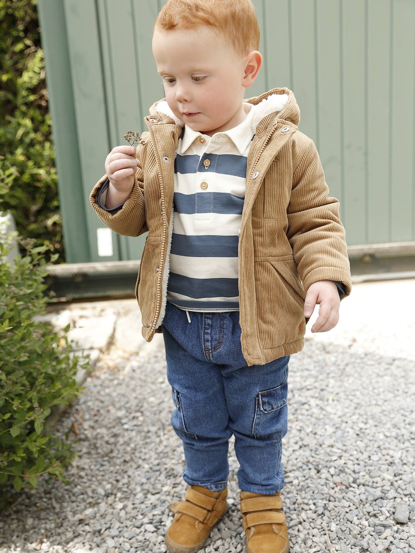 Manteau bb en velours ctel avec doublure en fausse fourrure caramel 28 €