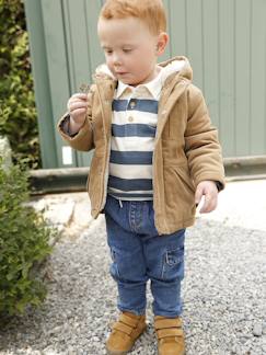 Bébé-Manteau, combipilote, nid d'ange-Manteau bébé en velours côtelé avec doublure en fausse fourrure