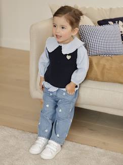 Bébé-Pantalon, jean-Jean large bébé fille petits coeurs brodés