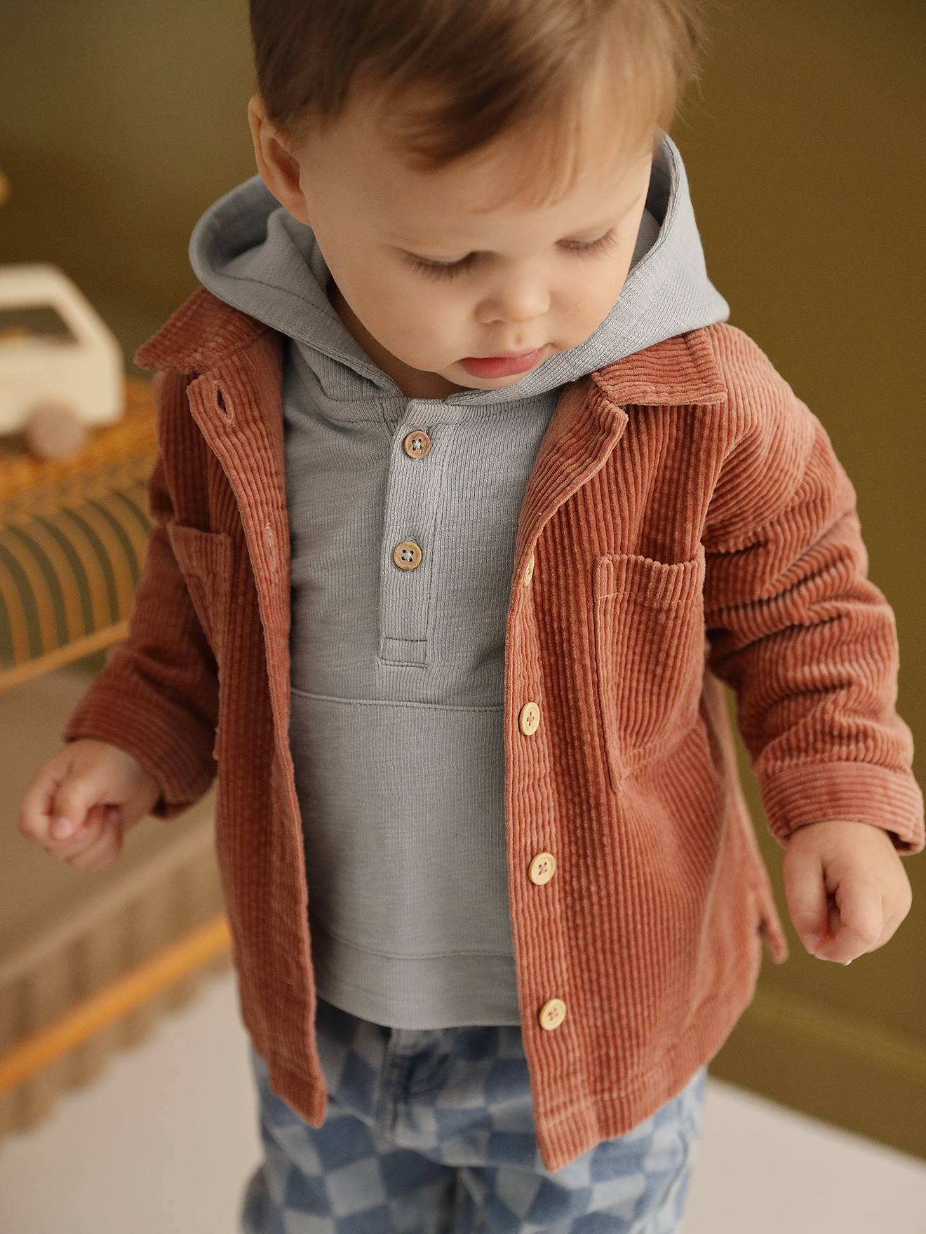 T-shirt à capuche bébé bleu glacier