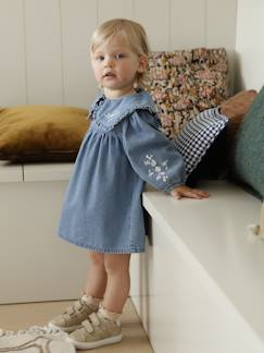 Bébé-Robe, jupe-Robe bébé en denim brodé