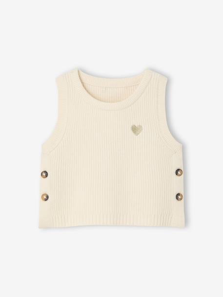 Pull bébé sans manches écru+marine+rose poudré 1 - vertbaudet enfant 