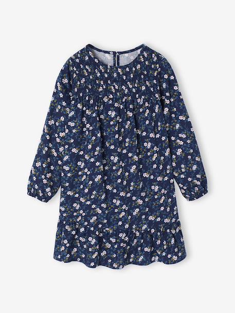 Robe à smocks motifs fleurs fille  - vertbaudet enfant