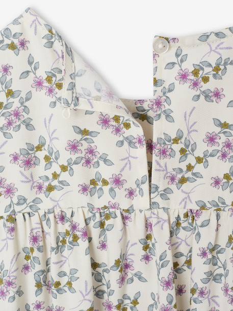 Robe à smocks motifs fleurs fille encre+vanille 8 - vertbaudet enfant 