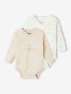 Lot de 2 bodies bébé ouverture naissance manches longues  - vertbaudet enfant