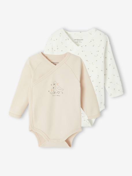 Bébé-Lot de 2 bodies bébé ouverture naissance manches longues