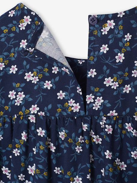Robe à smocks motifs fleurs fille encre+vanille 4 - vertbaudet enfant 