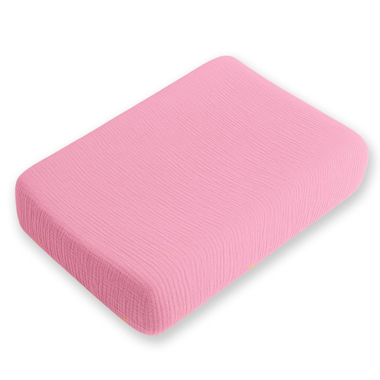 Housse de matelas à langer en coton bio rose