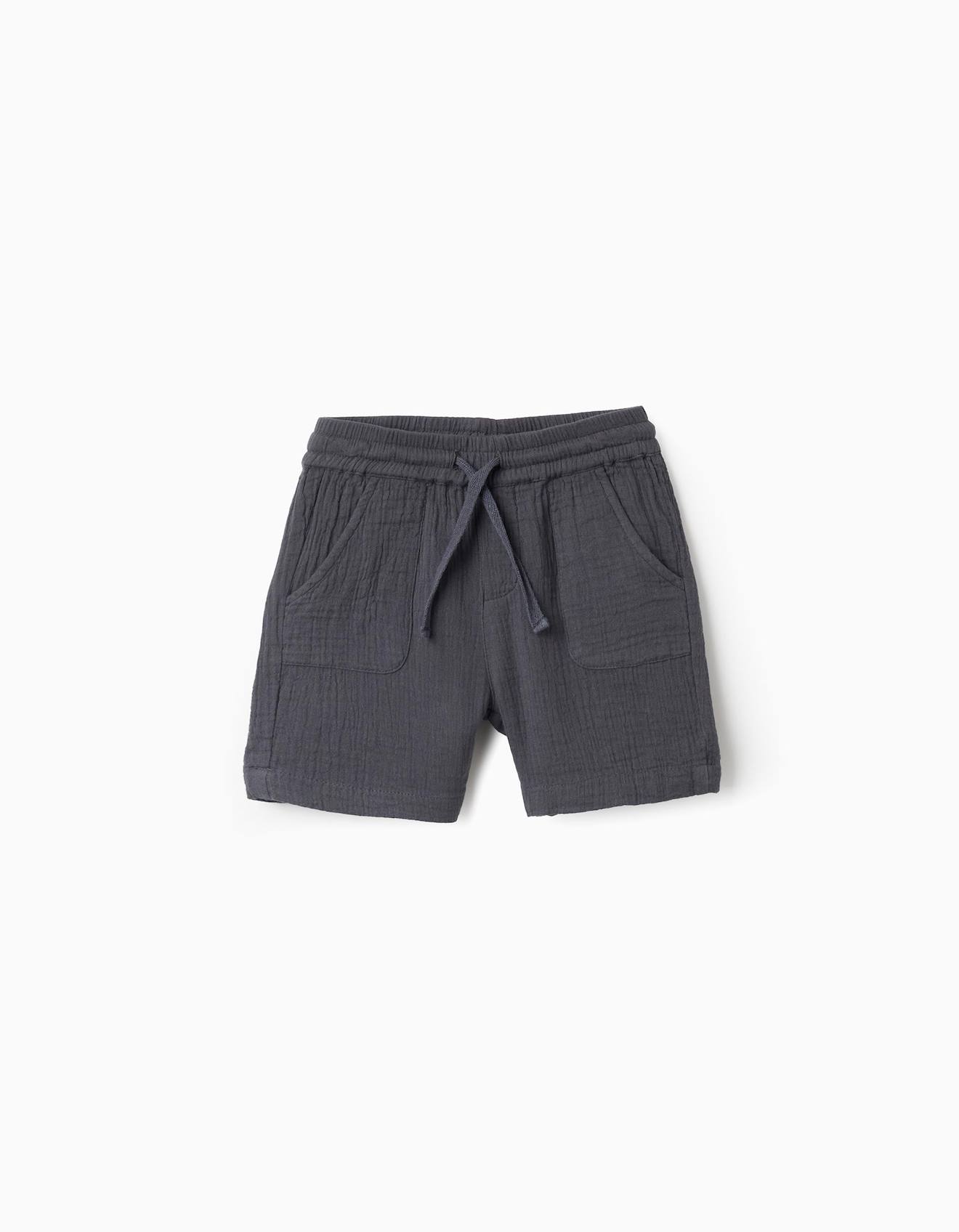 Short En Mousseline Avec Cordon Gris Foncé