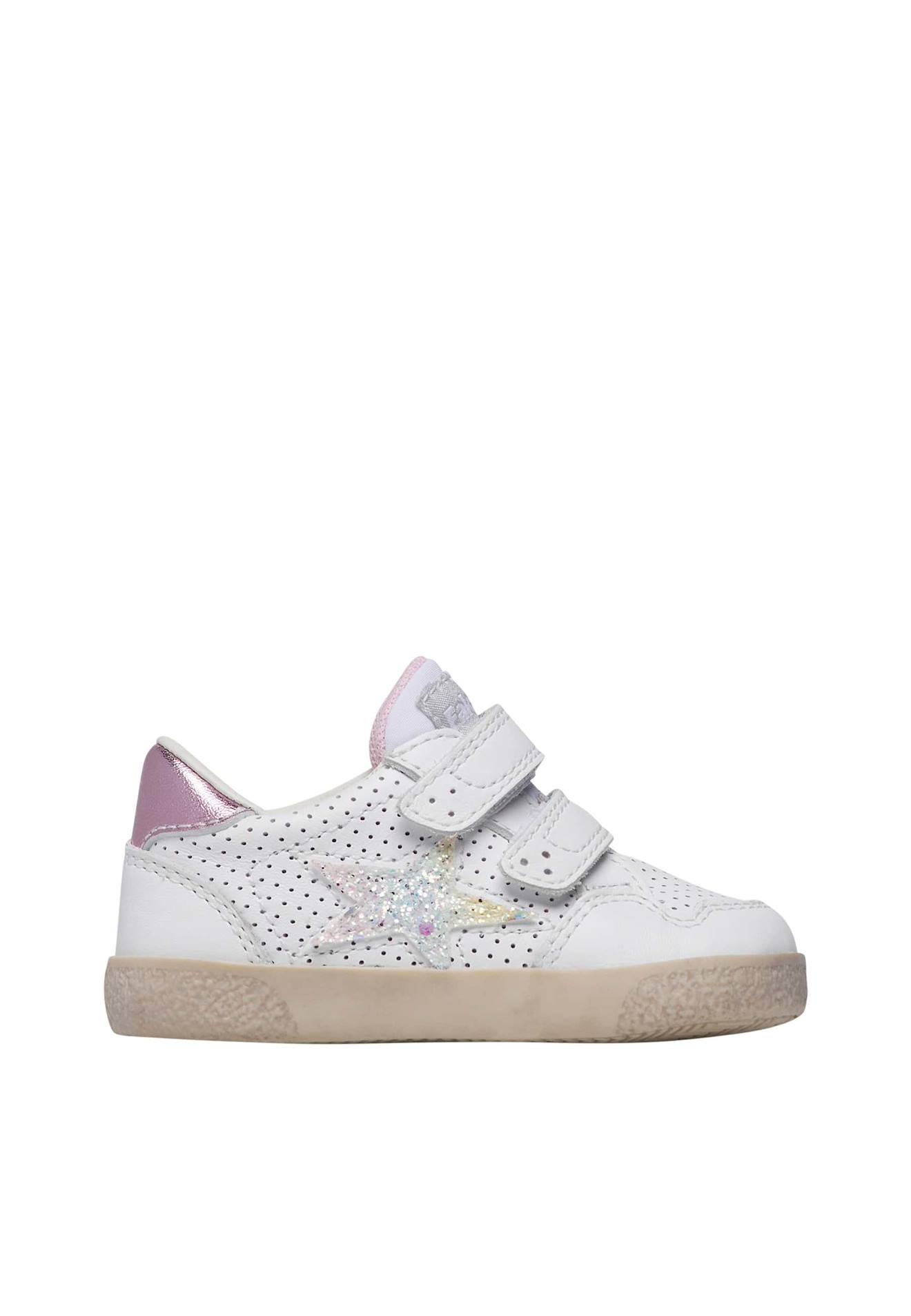 Baskets En Cuir Alnoite Low 2 Vl. Blanc-rose
