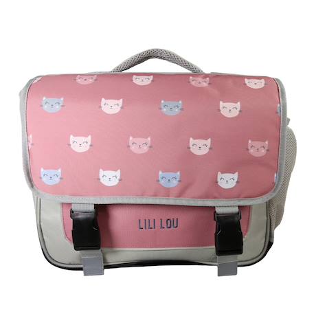 Cartable scolaire primaire lili lou Gris 1 - vertbaudet enfant 