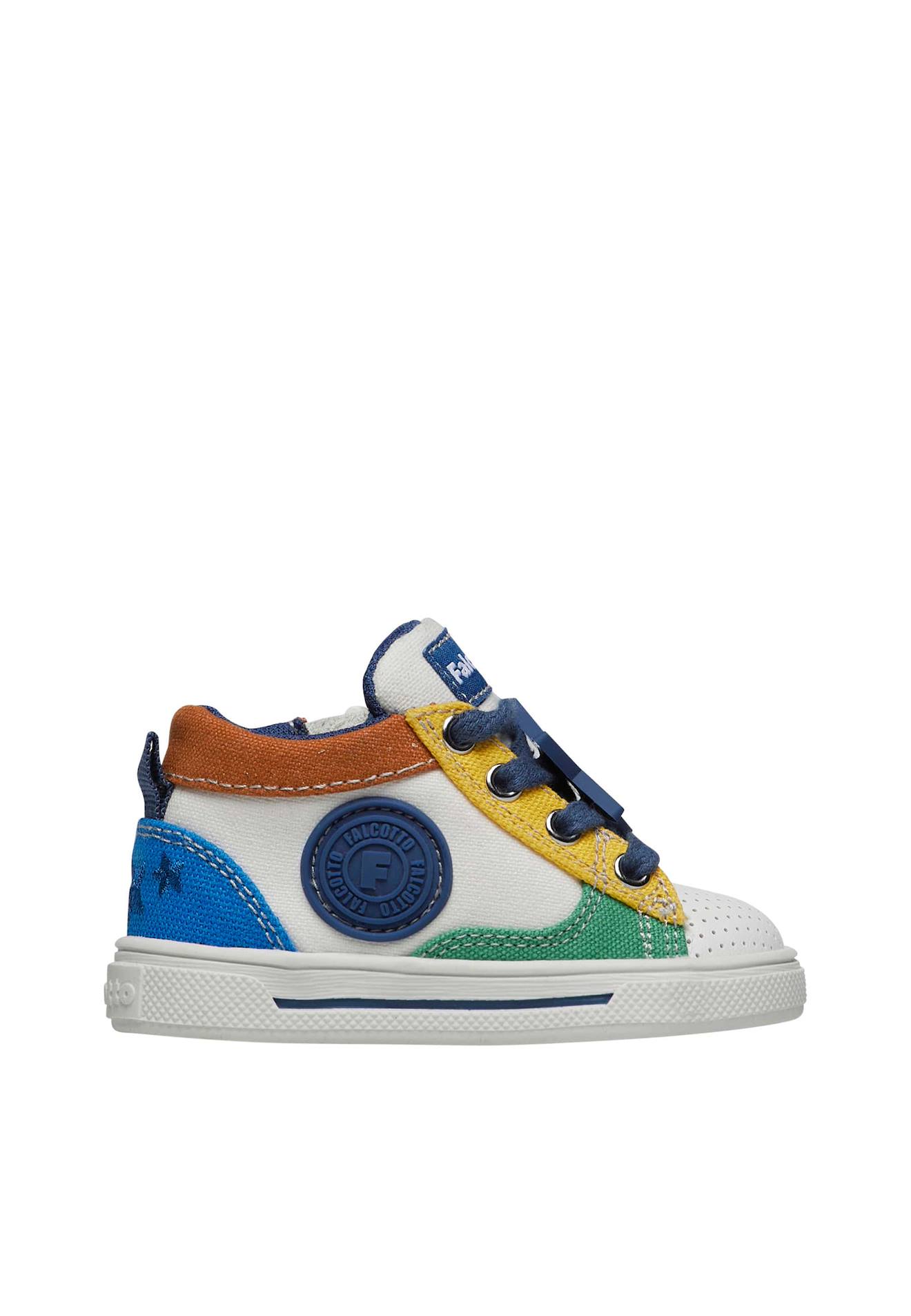 Baskets En Similicuir Et Tissu Shin Zip. Multicolore