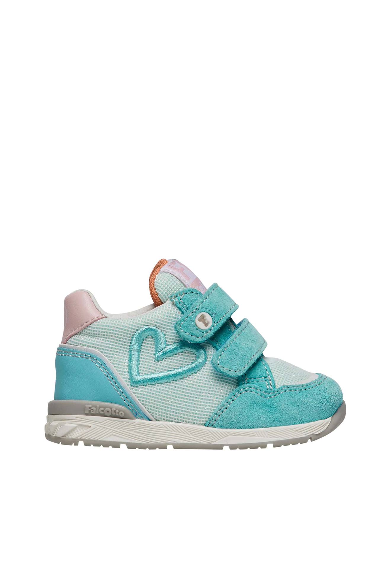 Baskets En Suède Et Tissu Belle 3 Vl. Rose-bleu Ciel